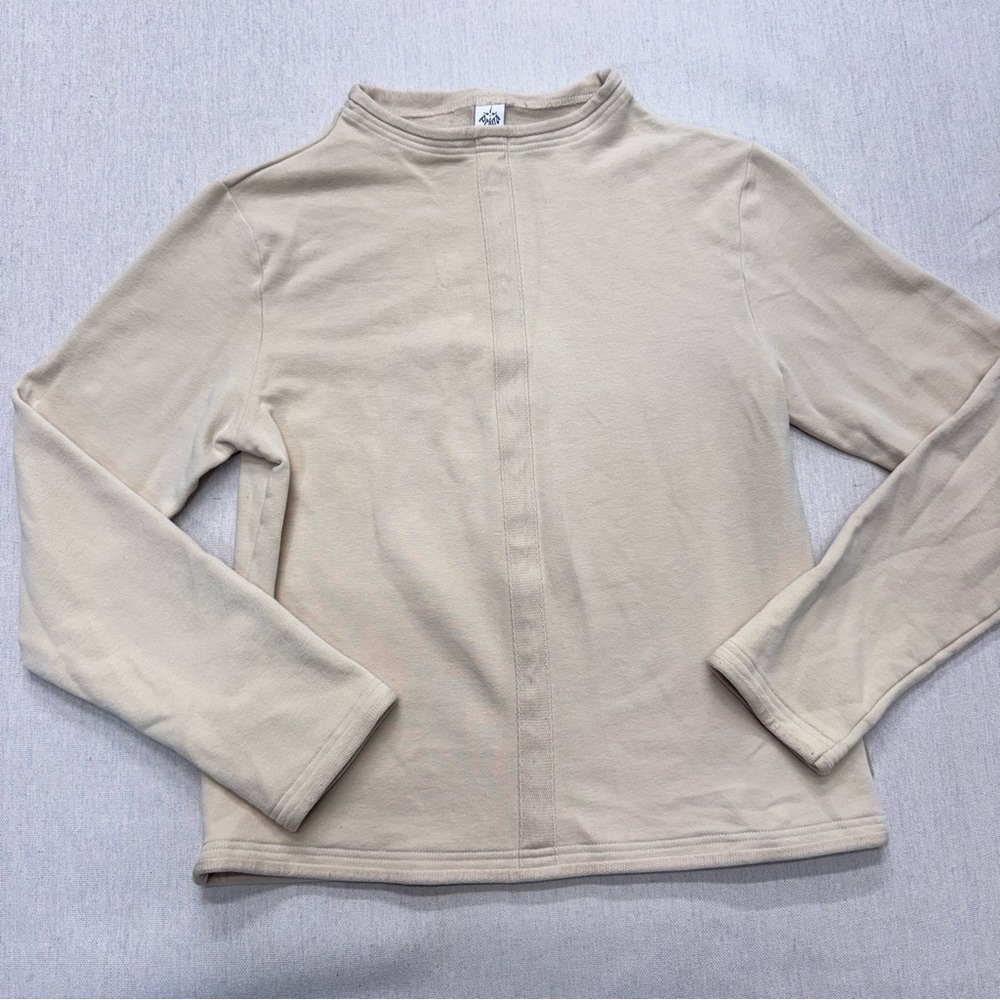 Prana Women’s Pullover Sweater Tan Sz M Breathe Cotton Long Sleeves Tee Casual